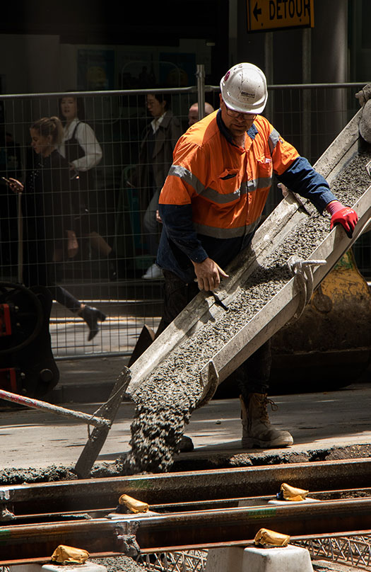 Pouring concrete
